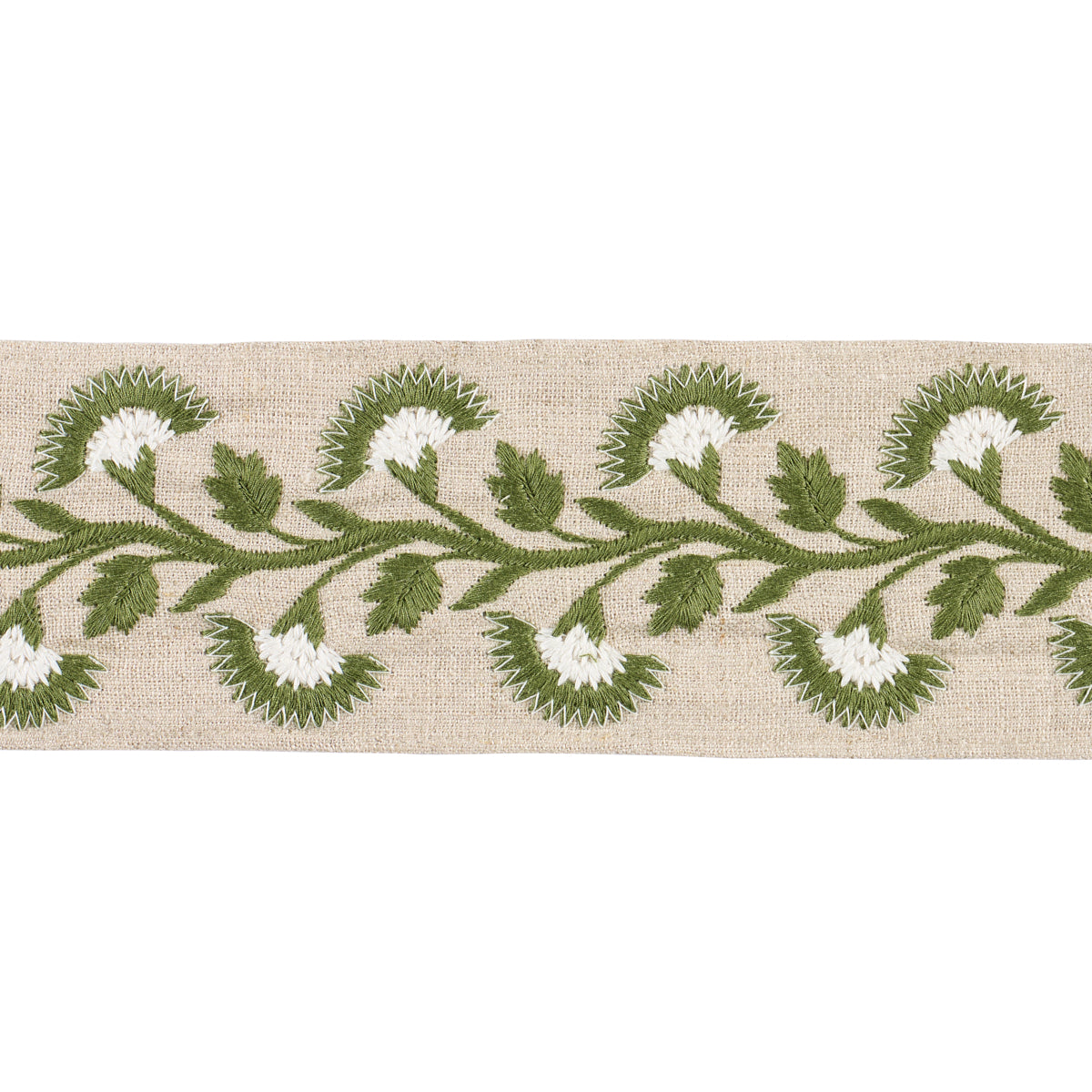Sample - 85654 | Lottie Tape, Moss - Schumacher Trim