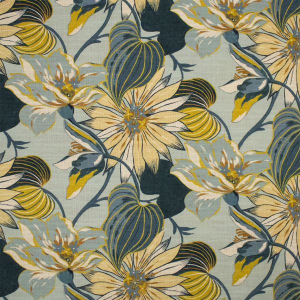 S7325 Atlantic | Blue, Floral - Greenhouse Fabric