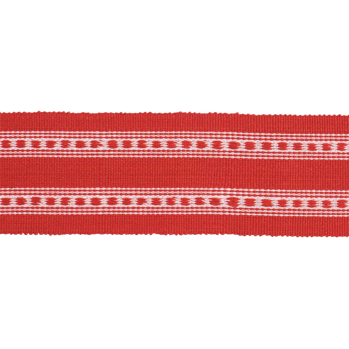 Sample - 79114 | Lubeck Tape, Red - Schumacher Trim