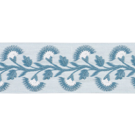 Sample - 85653 | Lottie Tape, Aqua - Schumacher Trim