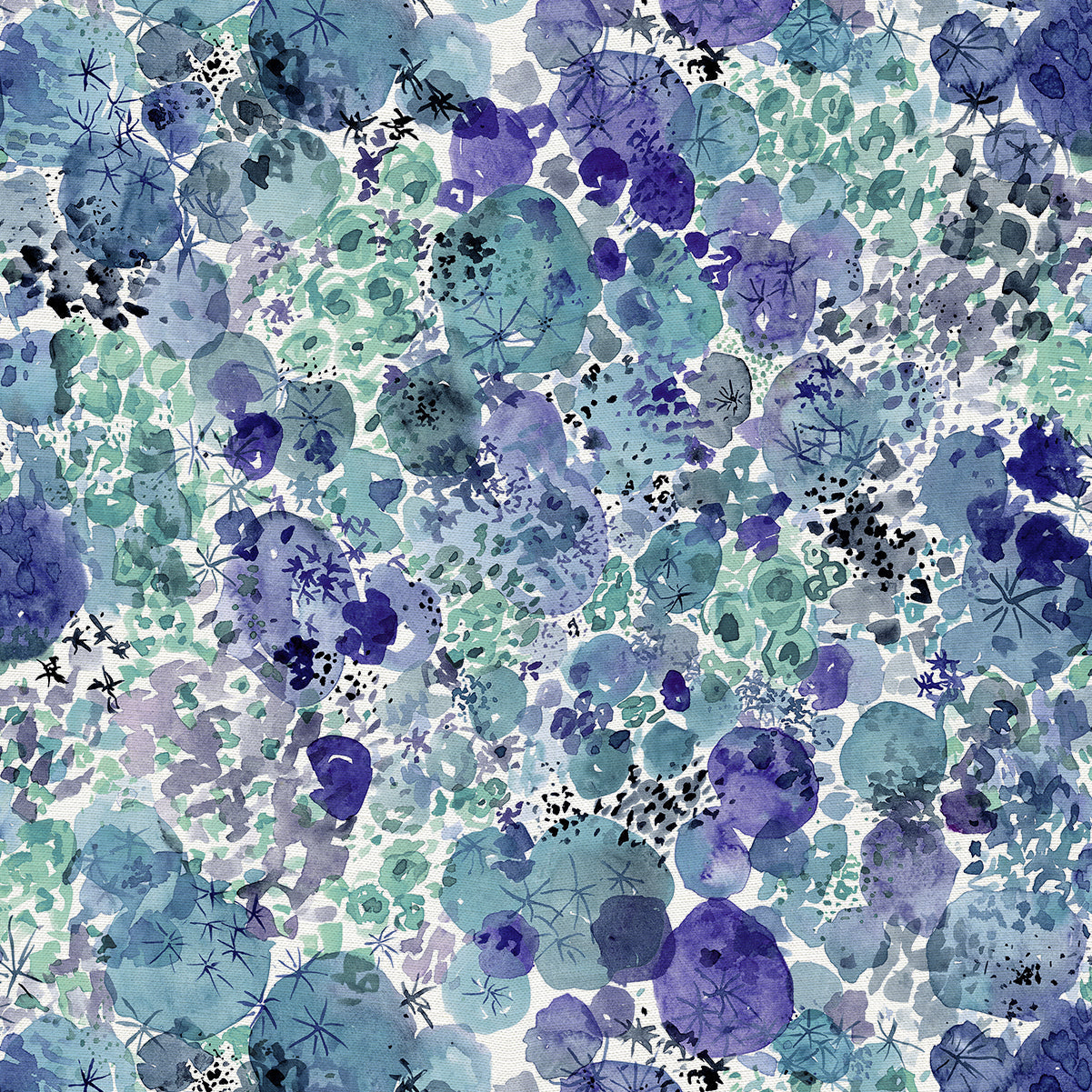 Fabric- Moss in Blue