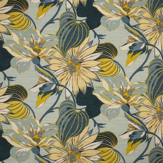 S7325 Atlantic | Blue, Floral - Greenhouse Fabric